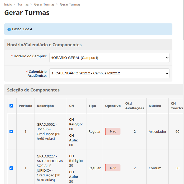 Gerar Turmas 04